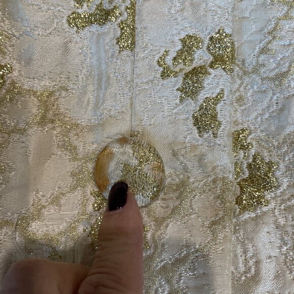 VTG 1960s Metallic Brocade Button Front Jacket Size M Gold Luxury Country Club - Picture 12 of 14